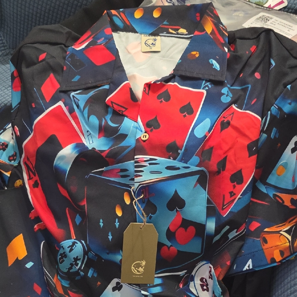 Hardaddy Colorful Playing Card Print Shirt